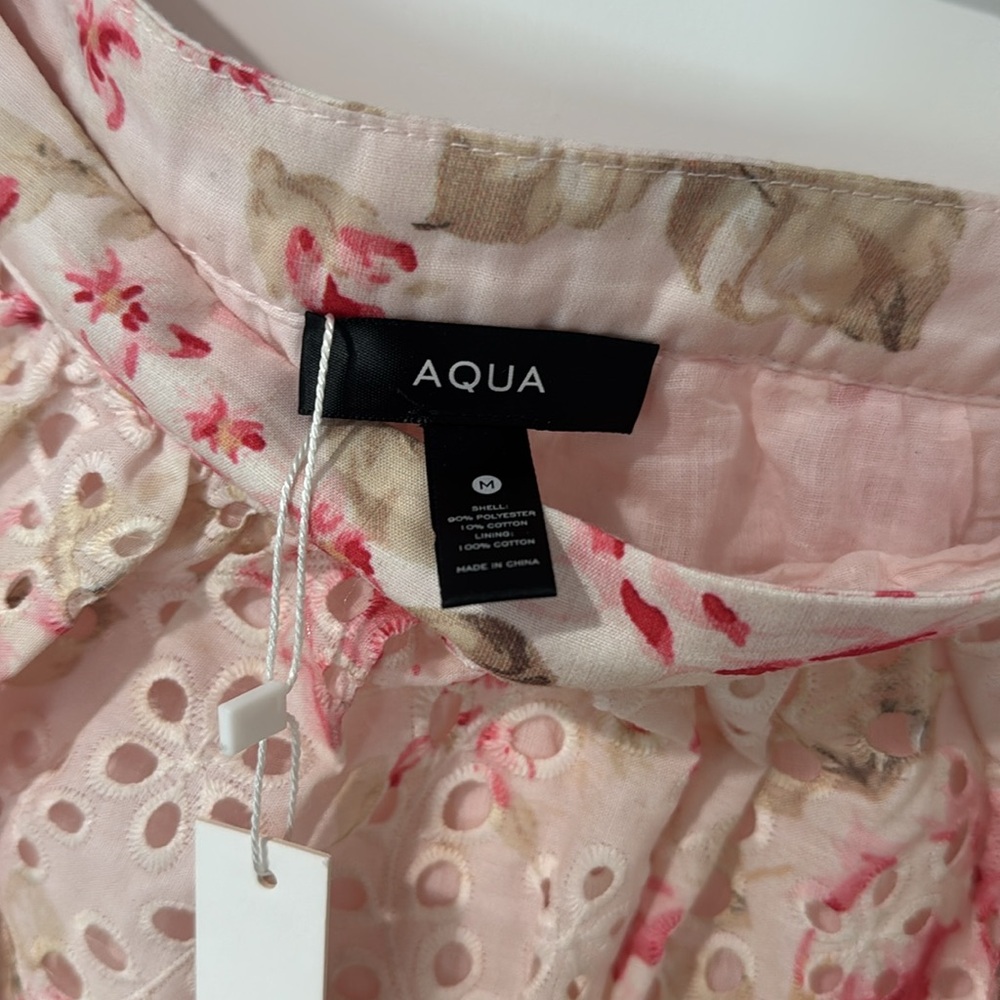 AQUA Floral Print Eyelet Skirt 🤩 NWT - Picture 7 of 7